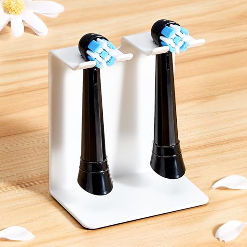 WAYASI Electric Toothbrush Head Holder Tooth Brushing Holder Wall Mounted Toothbrush Holders Shower Bathroom Self Adhesive or Desktop Tooth Brush Holder Organiser (White Small)