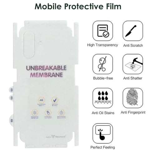 Image of DD SON Matte Finish Full Body Cover Back Protector Compatible with iPhone 16 | Unbreakable Membrane Scratch Guard Full Fit Protective, Case Friendly, (Back & Side) (Pack of 1)