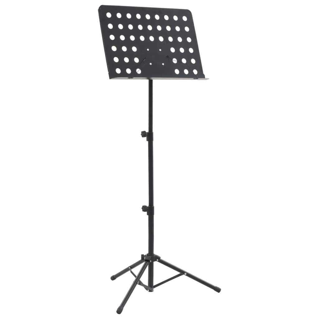 Tidyard Leggio per spartiti, gambe per treppiedi con superficie di appoggio, porta spartiti, altezza regolabile: 75 – 142 cm, acciaio, nero