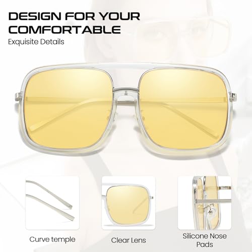 SODQW Oversized Aviator Sunglasses for Women Trendy Big Square Sun Glasses UV Protection 2025 Shades3