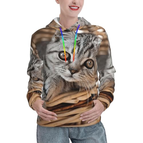 Sweat à capuche chat femme EdWal : le pull ajusté qui allie confort et style