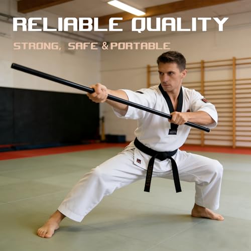 SeJean 5.3FT Foldable Steel Bo Staff — Foam Padded Martial Arts Training Stick for Safe Practice, Portable Design with Carrying Bag