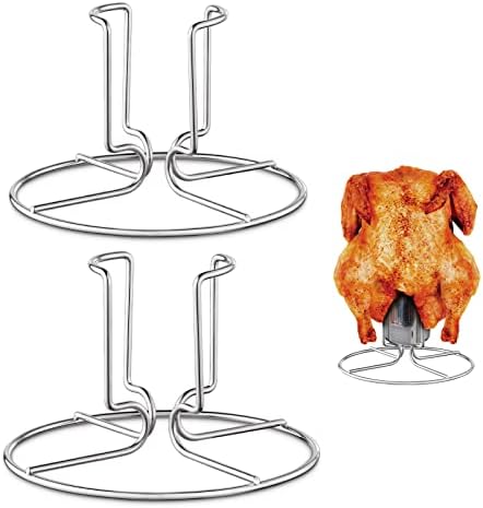 Mightify Beer Can Chicken Holder, Stainless Steel Beercan Chicken Roaster Rack, Vertical Chicken Roaster Stand, Barbecue Cooking Accessories for Grill Smoker and Oven, Dishwasher Safe, 2 Pack