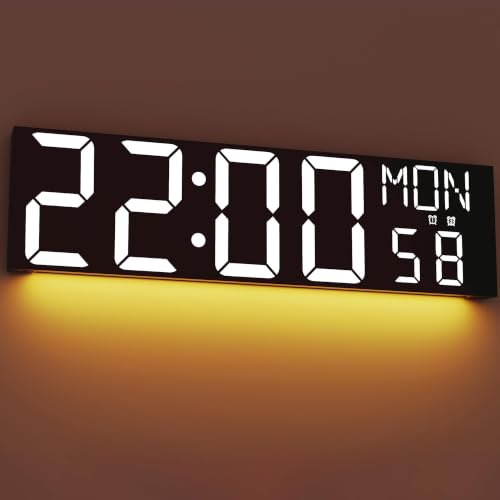 Image of JALL 30 inch Massive Digital Wall Clock for Gym, Wall Clock with Jumbo Number, Remote Operated Extra-Large Display for Church, Gym, Living Room, White