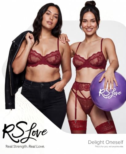 Image of RSLOVE Lingerie Set for Women Sexy - Corset And Panty Outfits 3 Piece Lace Push Up Underwire with Garter Lingerie