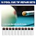 GEMSENBOFU 10pcs Pool Stick Tips, 13mm Screw On Pool Cue Tips, White Pool Stick Ferrules, Billiards Cue Stick Tips Replacement