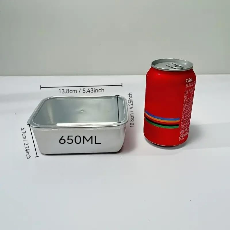 Miniatura 4 de 6 recipientes apilables de acero inoxidable para alimentos con tapas, recipientes reutilizables para aperitivos y preparación para oficina, sp-00018