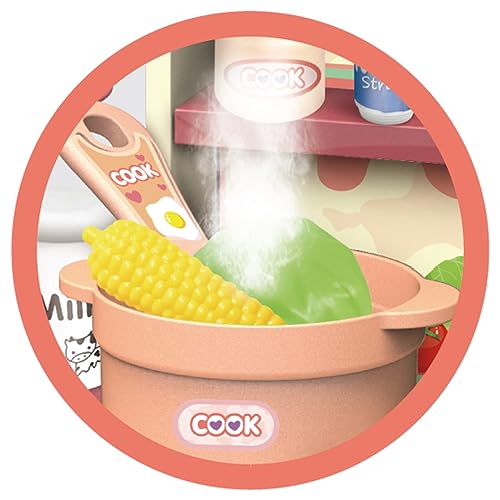 Replay Kids Cozinha Bancada Infantil Forno e Fogão Completa Brinquedo Com Acessórios, Som, Luz, Fuma