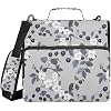 Beauty Juneberry Fruit Gray Zippered Binder Bag with Shoulder Strap & Handle Multi Pockets 1.5 Inch 3 Rings Pencil Case Portfolio Binder School Supplies Organizer