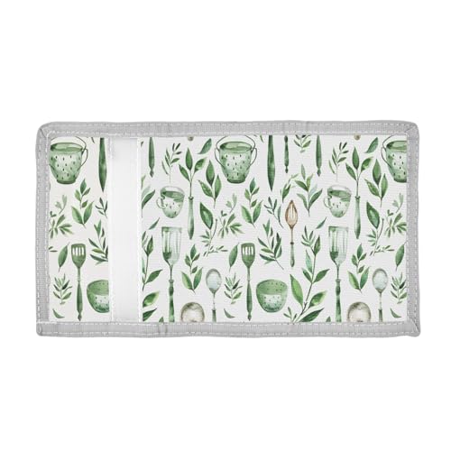 ALAZA Kids Wallets for Boys Girls Toddler Trifold Wallet Children Small Green Kitchen Utensils with Zipper Coin Pocket2