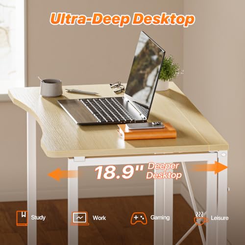 Image of Huuger Folding Desk for Small Spaces, 31.5 Inch Foldable Computer Table