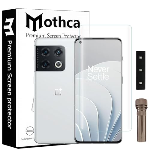 Image of Mothca Curved UV Tempered Glass Screen Protector for OnePlus 10 Pro | Transparent | Pack of 1 | Full Screen Coverage with UV Installation Kit