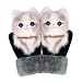 Perfeclan Guanti Guanti Caldo Inverno Morbido Carino Peluche Copertura Superiore Guanti in Pelle Scamosciata Spessa Cartoni Animati per Adolescenti Donne - Gatto Bambola