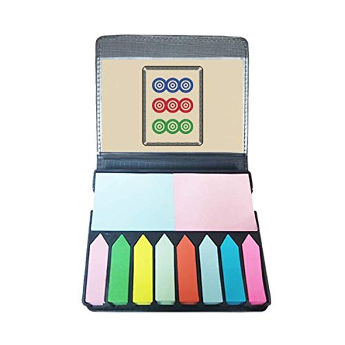 Mahjong Boîte de marque-page à pois avec 9 blocs de notes adhésives repositionnables