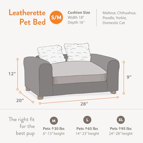 Image of Moots Premium Leatherette Pets Sofa, Black /Charcoal, Small