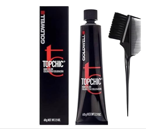 TOPCHIC Cream Permanent Hair Color with Sleek 3-in-1 Comb & Brush (4N)