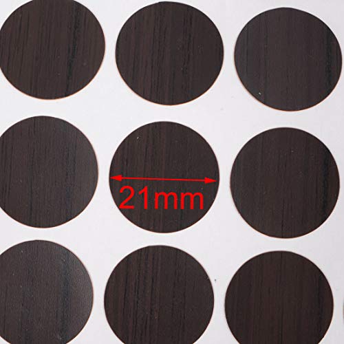Image of uxcell Furniture Desk Table Self-Adhesive Screw Hole Covers Stickers 54 in 1 Dark Brown