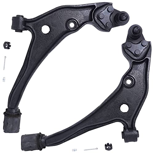Image of Detroit Axle - 8pc Front End Suspension Kit for 1999-2002 Nissan Quest Mercury Villager 2 Lower Control Arms w /Ball Joints 4 Inner & Outer Tie Rod End Links 2 Sway Bar Links 2000 2001 Replacement