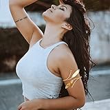 LOLIAS 4 Pcs Cuff Bangle Bracelet Adjustable Upper Arm Band Armlets for Women Smooth Open Gold Bracelets Boho Armband Cuff Wrist Wrap Minimalist Coil Armband - Image 7