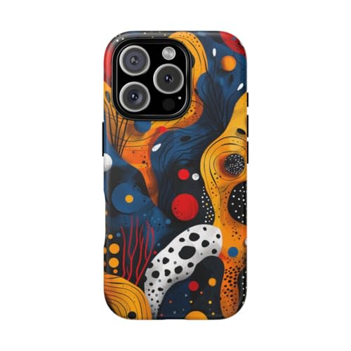 Coque mate iPhone 16 Pro jaune au design rigide de formes organiques