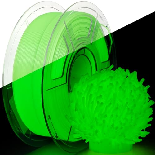 IEMAI Green Glow in The Dark PETG Filament 1.75mm 1KG, Luminous 3D Printer Filament Long-Lasting Glow & High-Brightness, Neat Winding and Easy Print, Accuracy +/-0.02mm