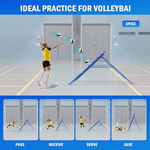 Image of Volleyball Baseball Rebounder Net, Softball Rebounder Pitchback Net Quick Adjustments, Quick Adjustments Lacrosse Bounce Back Practice Equipment, Ideal for Outdoor Indoor and Backyard Training