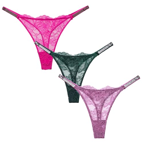 String en dentelle extensible et invisible lot de 3 sous-vêtements fins en maille Maeau