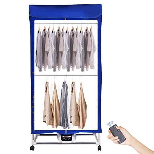 Portable Clothes Dryer, 1200-1500W Electric Clothes Drying with Remote Control, Foldable Travel Mini Dryer for Clothes, Portable Foldable Electric Drying Machine for Travel,RV, Home,Apartment