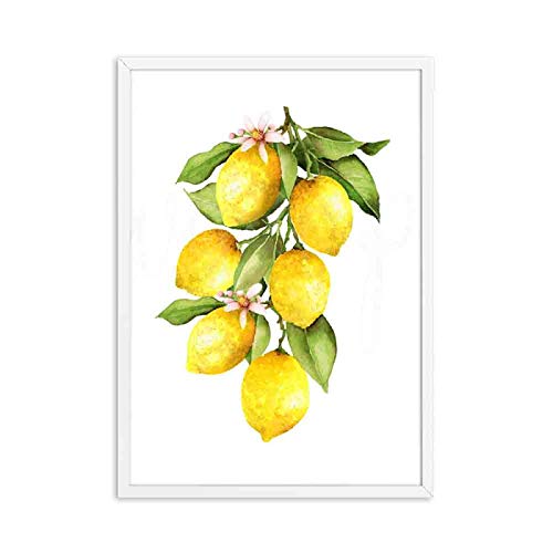 Impressions de citron de cuisine triptyque 70x100cm pour mur de salle