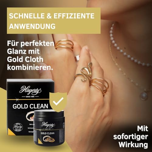 Hagerty Gold Clean Goldbad 170 ml I Effektives Schmuck-Tauchbad zur Reinigung von Gelbgold Weißgold Rosegold Rotgold I Goldschmuck Reiniger für erneuerten Glanz I Schmuckreinigungsbad mit Tauchkorb – Bild 5