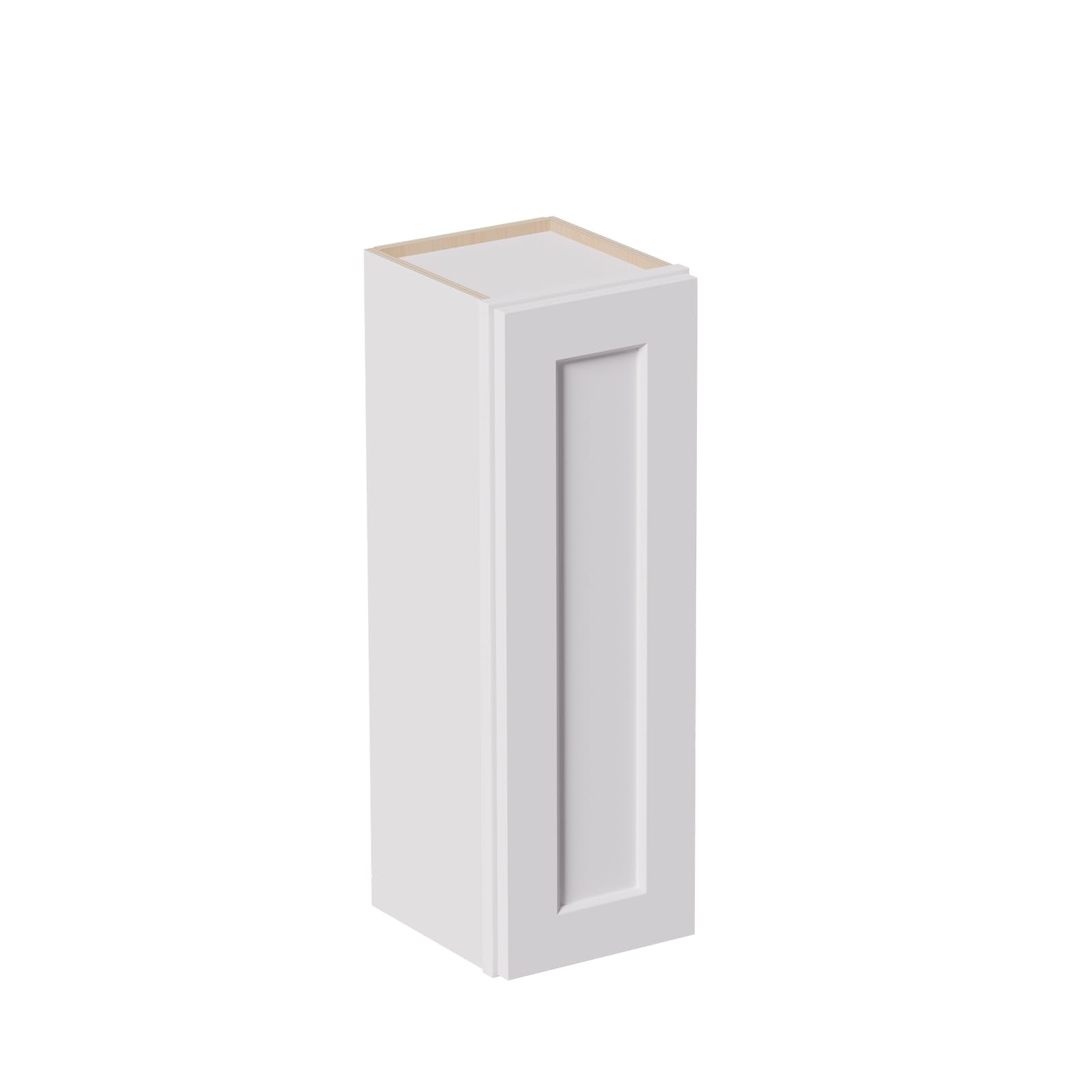 White Solid Wood Single Door Wall Cabinet 1 Door and 2 Shelves for Kitchen Storage, Bathroom Storage, Laundry,Adjustable Shelves Ready to Assemble(15”W×12”D×36”H)