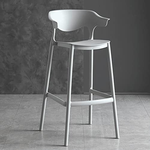 Moderno taburete de plástico para encimera de cocina, silla apilable de pie alto para el hogar, sala de estar y jardín, pub, gris, 65 cm
