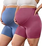 BONVIGOR Buttercloud Maternity Shorts Over The Belly - 5' Plus Size Pregnancy Biker Shorts Women Workout Yoga...