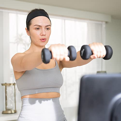 Freebeat 3Lbs Dumbbell Set, Signature Fitness Set Of 2 Neoprene Dumbbell Hand Weights, Anti-Slip, Anti-Roll, Hex Shape Colorful (Pure Black) #TOP4