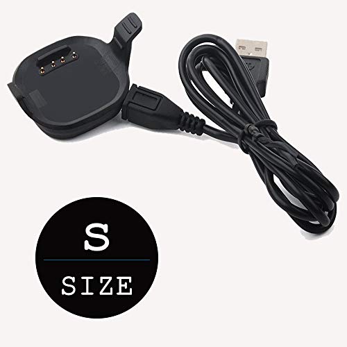 Replacement Charger for Forerunner 10/15 for Women/Man - USB Data Charger Dock Charging Cable for Garmin Forerunner 10/Garmin Forerunner 15 Size: Small (Small-Black)