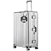 Inm's Koffer Aluminium 100% XL Groß Hartschalenkoffer Handgepäck Reisekoffer Koffer&Trolleys Gepäck mit 4 Rollen & TSA-Schloss Silber