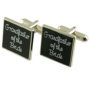 Select Gifts Manchetknopen bruiloft manchetknopen ~ grootvader van de bruid bruiloft manchetknopen + handgemaakte zwarte zak