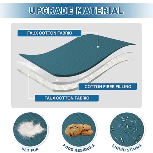 MAXIJIN Chair Covers Waterproof Sofa Slipcovers Non-Slip 1 Seater Sofa Protectors with Elastic Straps Reversible Universal Couch Covers for Dogs Pets - Image 4