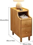 Durable Solid Wood Bedside Tables, Narrow Nightstand, Bedside End Table with Storage Drawer, Small Nightstand, Nightstand with Drawer (Size : 25cm/10in)