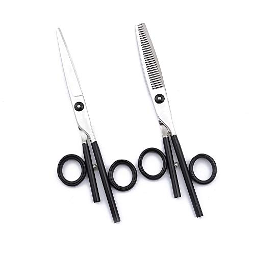 Ensemble de ciseaux de coiffure noir 440C au tranchant d'exception - 3