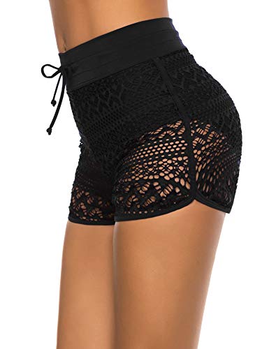 Women's Swim Shorts High Waisted Bathing Suit Lace Bottoms Swimsuit Bottoms Swimwear Bikini Board Shorts2