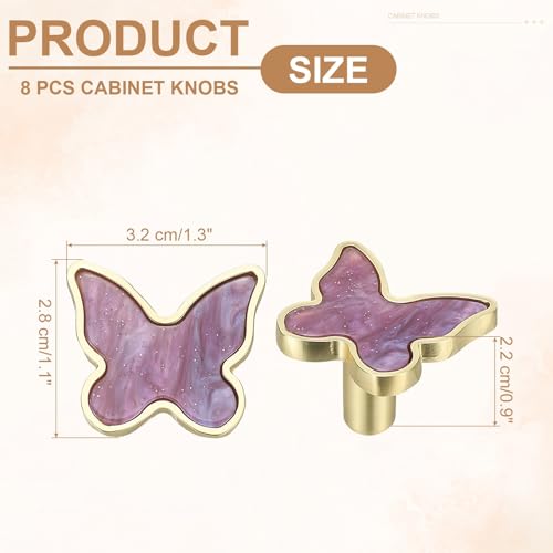 Poignées de tiroir papillon violettes pour réparer un placard de commode - 3