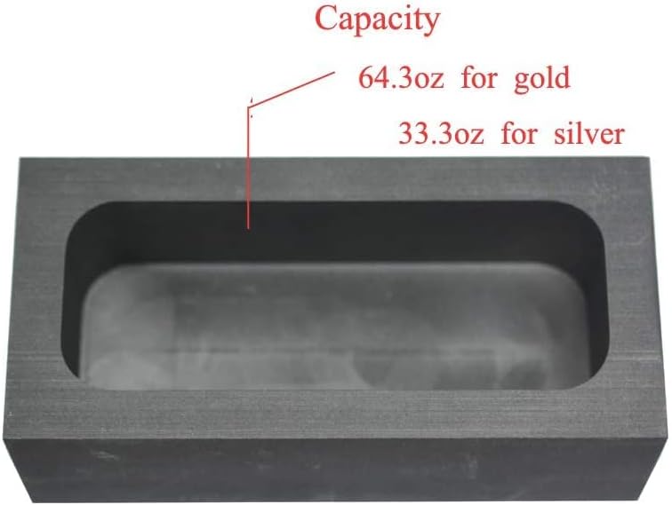 LLF Gold Silver Graphite Ingot Mold Mould Crucible for Melting Casting Refining (2pcs 2kg (125x60x40MM)), Gold,Silver - Image 4