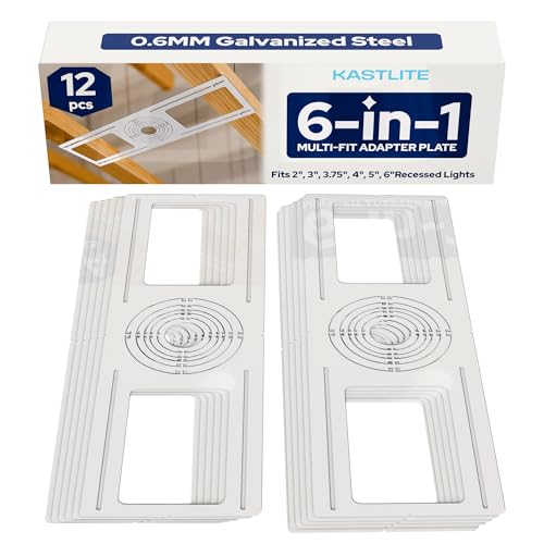 KASTLITE New Construction LED Recessed Light Mounting Plate, 12 Pack
