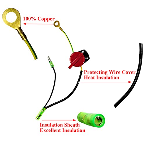 Image of WOTIAN Engine On Off Stop Switch Compatible with Champion Predator Firman Briggs and Stratton Honda and Clones GX160 GX200 GX212 GX225 GX240 GX270 GX340 GX390 3pcs