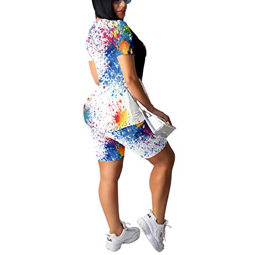 Nimsruc Biker Short Sets Women 2 Piece Outfits Summer Jogger Tracksuit Matching Sweatsuits Tie Dye Xl #TOP1