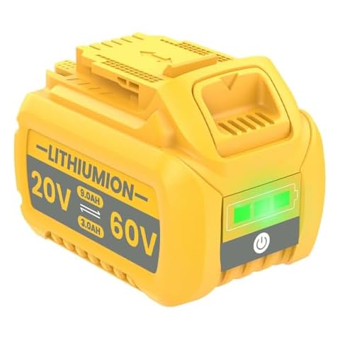 POWTREE 9.0Ah DCB609 Battery Replacement for Dewalt 20V/60V Battery Lithium MAX XR DCB606 DCB609 DCB206 DCB204 DCB180 DCB200 Cordless Tools Compatible with DeWalt 20/60v Battery Chargers Cover