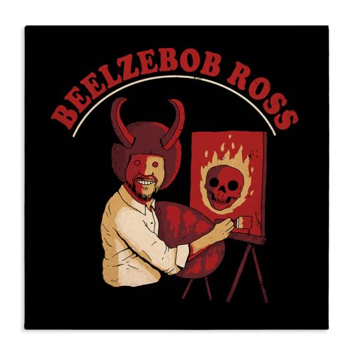 Beelzebob Ross Funny Spooky, 24 x 24 Inch Canvas Wall Art