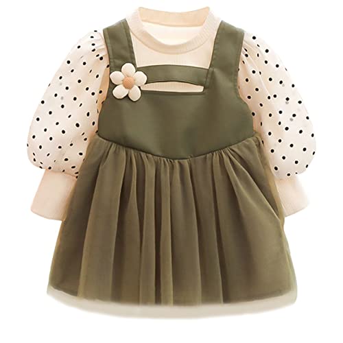 Image of Bold N Elegant Baby-Girl's Polka Dot Printed Pinafore Mini Dress For Girl's