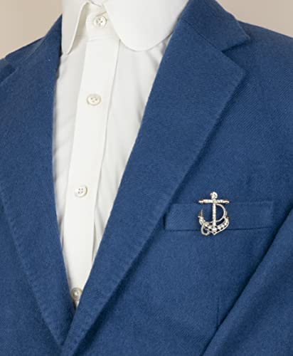 Silver Anchor With Stone Detailing Brooch